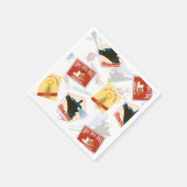 ザポーラ表現 |レトロステッカーパターン スタンダードカクテルナプキン (角)