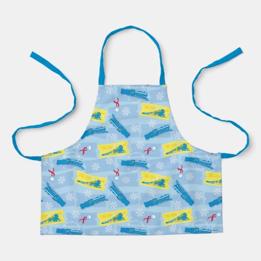 ザポーラ表現 |レトロ列車とチケットパターン エプロン (正面)