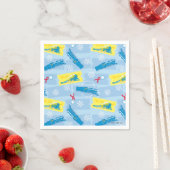 ザポーラ表現 |レトロ列車とチケットパターン スタンダードカクテルナプキン (インサイチュ)