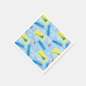 ザポーラ表現 |レトロ列車とチケットパターン スタンダードカクテルナプキン (角)