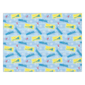 ザポーラ表現 |レトロ列車とチケットパターン テーブルクロス (正面(横))