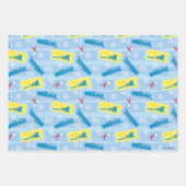 ザポーラ表現 |レトロ列車とチケットパターン ラッピングペーパーシート (正面2)