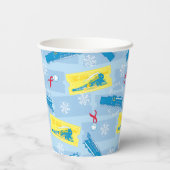 ザポーラ表現 |レトロ列車とチケットパターン 紙コップ (裏面)