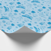 ザポーラ表現 |青い休日のアイコンパターン ラッピングペーパー (角)