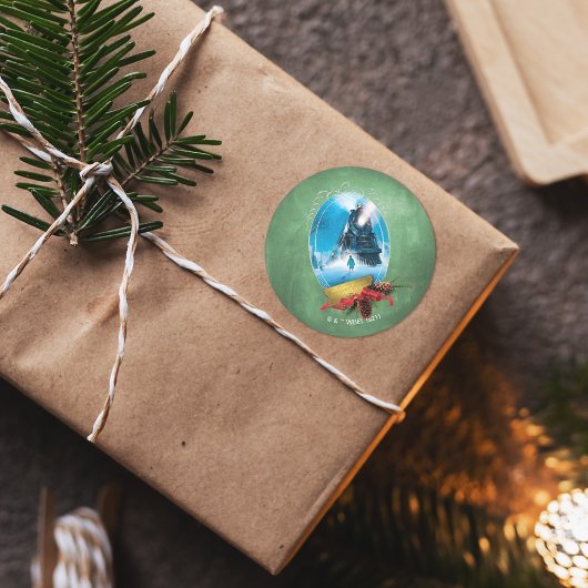 ザポーラ表現 | Holiday Framed Train到着 ラウンドシール