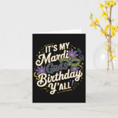 ザマイマルディグラ誕生日ヤールニューオーリンズスワ カード (黄色い花)