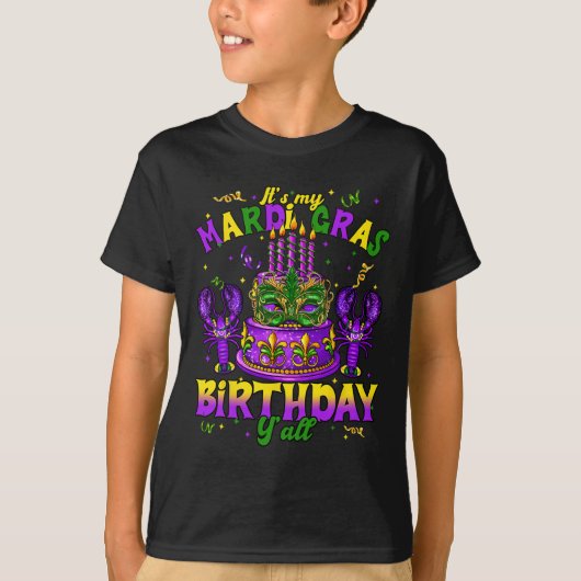 ザマイマルディグラ誕生日ヤールマルディグラスハッピービーB Tシャツ (正面)