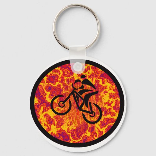 ザマウンテンバイクもしくは自転車に乗る人 キーホルダー (正面)