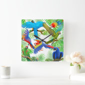 ザマコーパロットジャングルの壁時計 スクエア壁時計 (ホーム)