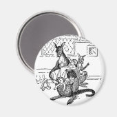 ザマザーリーカンガルーヴィンテージ白黒 マグネット (正面/裏面)