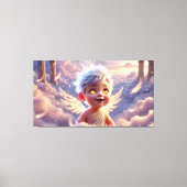 ザマジカルスカイに触れた男の赤ちゃん キャンバスプリント (正面)