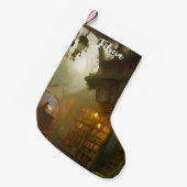 ザマジカルブックストアファンタジーアートパーソナライズされた スモールクリスマスストッキング (正面 (吊り時))