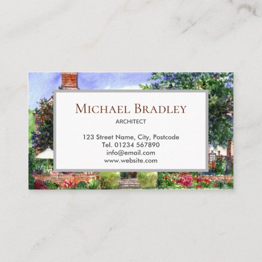 ザマナーハウスウォーターカラーランドス絵を描ケープズ 名刺 (裏面)