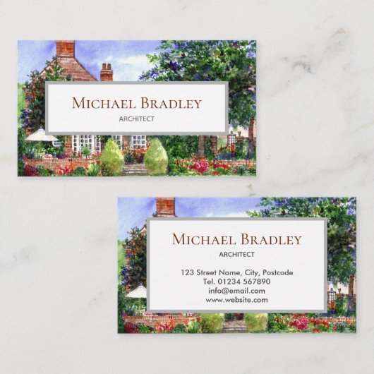 ザマナーハウスウォーターカラーランドス絵を描ケープズ 名刺 (正面/裏面)