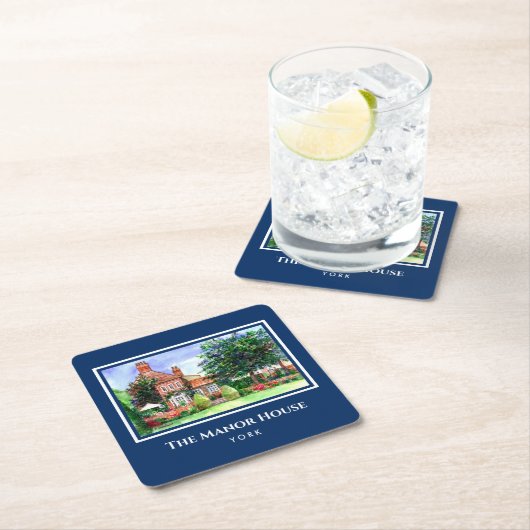 ザマナーハウスヨークイングランドカントリーガーデン スクエアペーパーコースター (インサイチュ)