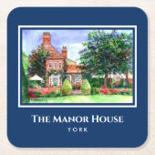 ザマナーハウスヨークイングランドカントリーガーデン スクエアペーパーコースター (正面)