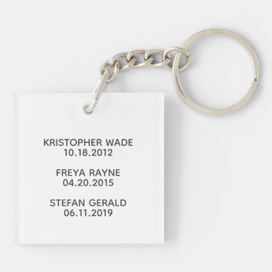 ザマパーソナライズされたマシンプル白黒文字 キーホルダー (裏面)