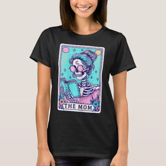 ザママタロットカードスケルトンマザーズ日魔女ママ Tシャツ (正面)