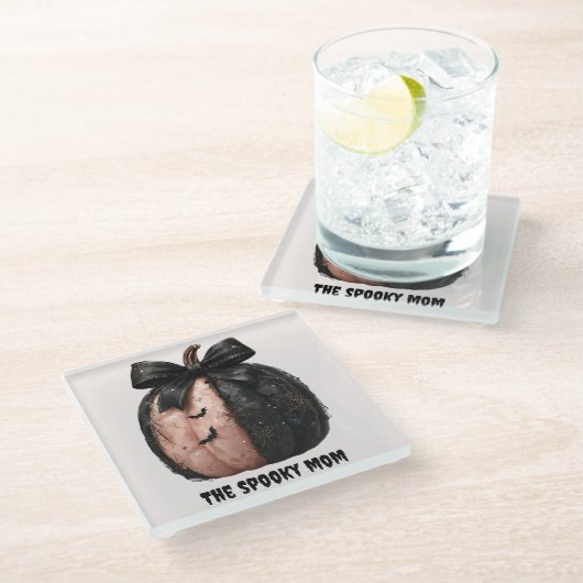 ザママハ不気味ロウィーンカボチャ ガラスコースター (アングル)