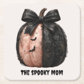 ザママハ不気味ロウィーンカボチャ スクエアペーパーコースター (正面)