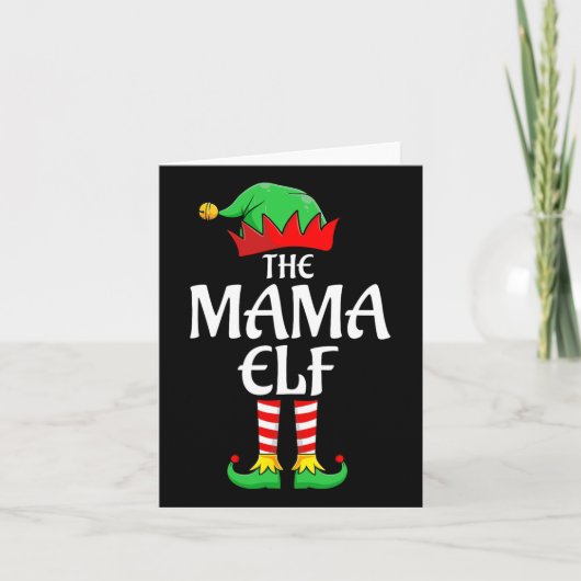 ザママ小妖精や小人クリスマスマッチクリスマスファミリーパジャマ カード (正面)