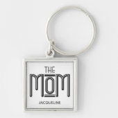 ザママ白黒文字 パーソナライズされた キーホルダー (正面)