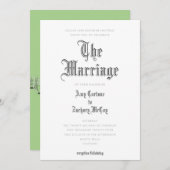 ザマリッジブラックレター結婚式招待状 招待状 (正面/裏面)