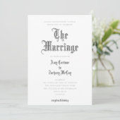 ザマリッジブラックレター結婚式招待状 招待状 (スタンド正面)