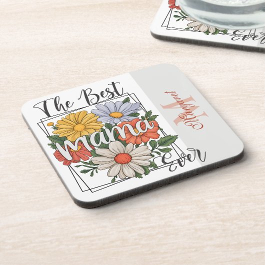 ザマ最高のマエバーフローラプリント コースター (左側)