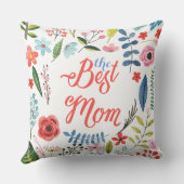 ザマ最高のマー文字モダン植物葉 クッション (裏面)