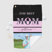 ザマ最高のマ写真スタイリッシュブラックピンクレタリング ゴルフタオル (インサイチュ)