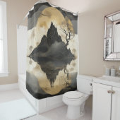 ザミスティマウンテンブラック&金ゴールド シャワーカーテン (インサイチュ)