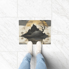 ザミスティマウンテンブラック&金ゴールド ドアマット