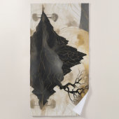 ザミスティマウンテンブラック&金ゴールド ビーチタオル (正面)