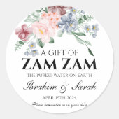 ザムザムウォーターnikahイスラム結婚式の引き出物フローラ ラウンドシール (正面)