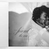 ザムナ |黒と白の3倍の結婚式の招待 三つ折りカード (内部中)