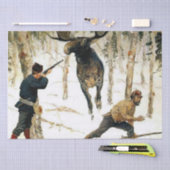 ザムース狩りバイフレデリックレミントン 薄葉紙 (クラフト)