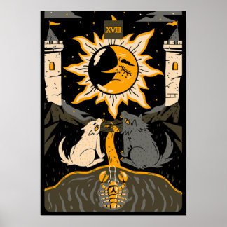 ザムーンカードザ18タロットカードレトロヴィンテージ ポスター