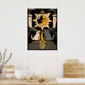 ザムーンカードザ18タロットカードレトロヴィンテージ ポスター (キッチン)