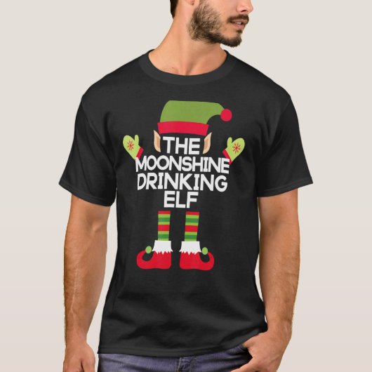 ザムーンシャイン飲料小妖精や小人クリスマスパーティー Tシャツ (正面)