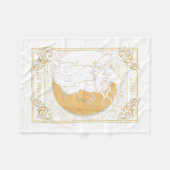 ザムーンタロットインスパイア17ブラックキャットウィッチハット フリースブランケット (正面(横))