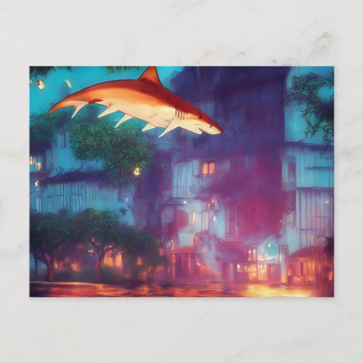 ザメが雨に降った ポストカード (正面)