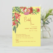 ザメカラフルザメのトスカーナ赤と黄色のブライダル 招待状 (スタンド正面)