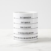 ザメラニーマグジャンボブラックとホワイト ジャンボコーヒーマグカップ (正面)