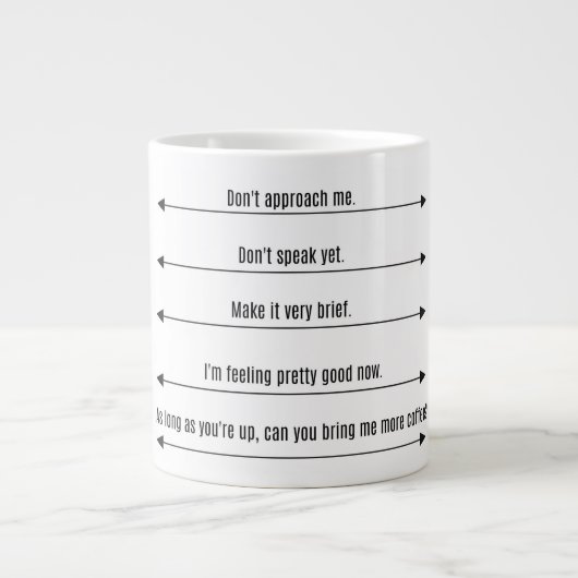 ザメラニーマグジャンボブラックとホワイト ジャンボコーヒーマグカップ (正面)