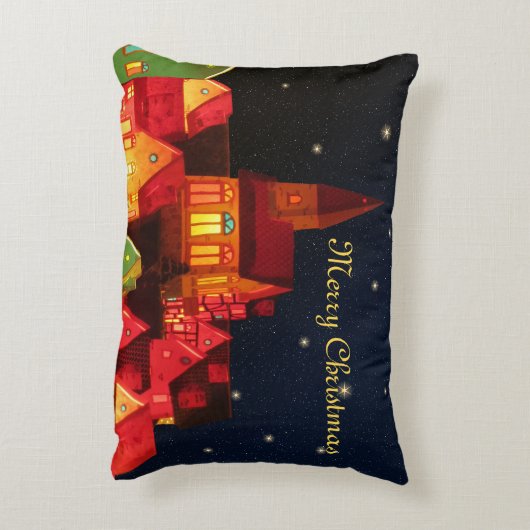 ザメリークリスマスビレッジ装飾用クッション アクセントクッション (裏面(縦))