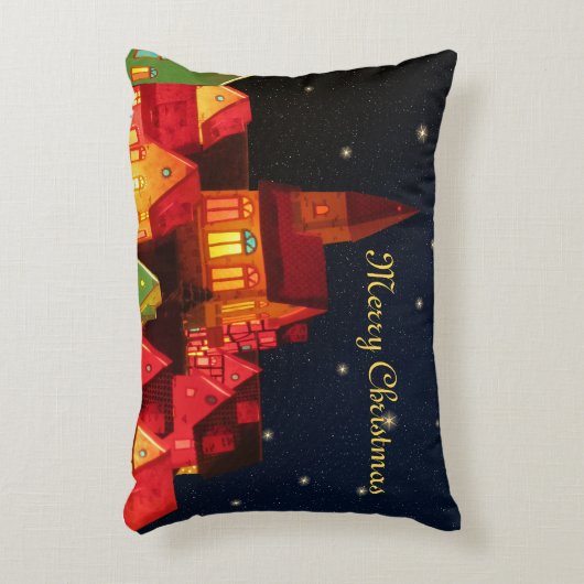 ザメリークリスマスビレッジ装飾用クッション アクセントクッション (正面(垂直))