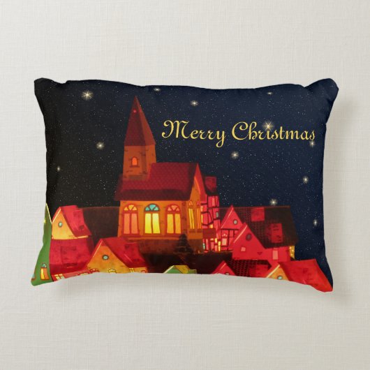 ザメリークリスマスビレッジ装飾用クッション アクセントクッション (裏面)