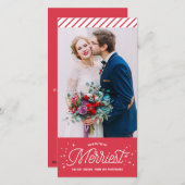 ザメリーホリデータイポグラフィ写真クリスマス シーズンカード (正面/裏面)