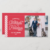 ザメリーホリデータイポグラフィ写真クリスマス シーズンカード (正面/裏面)